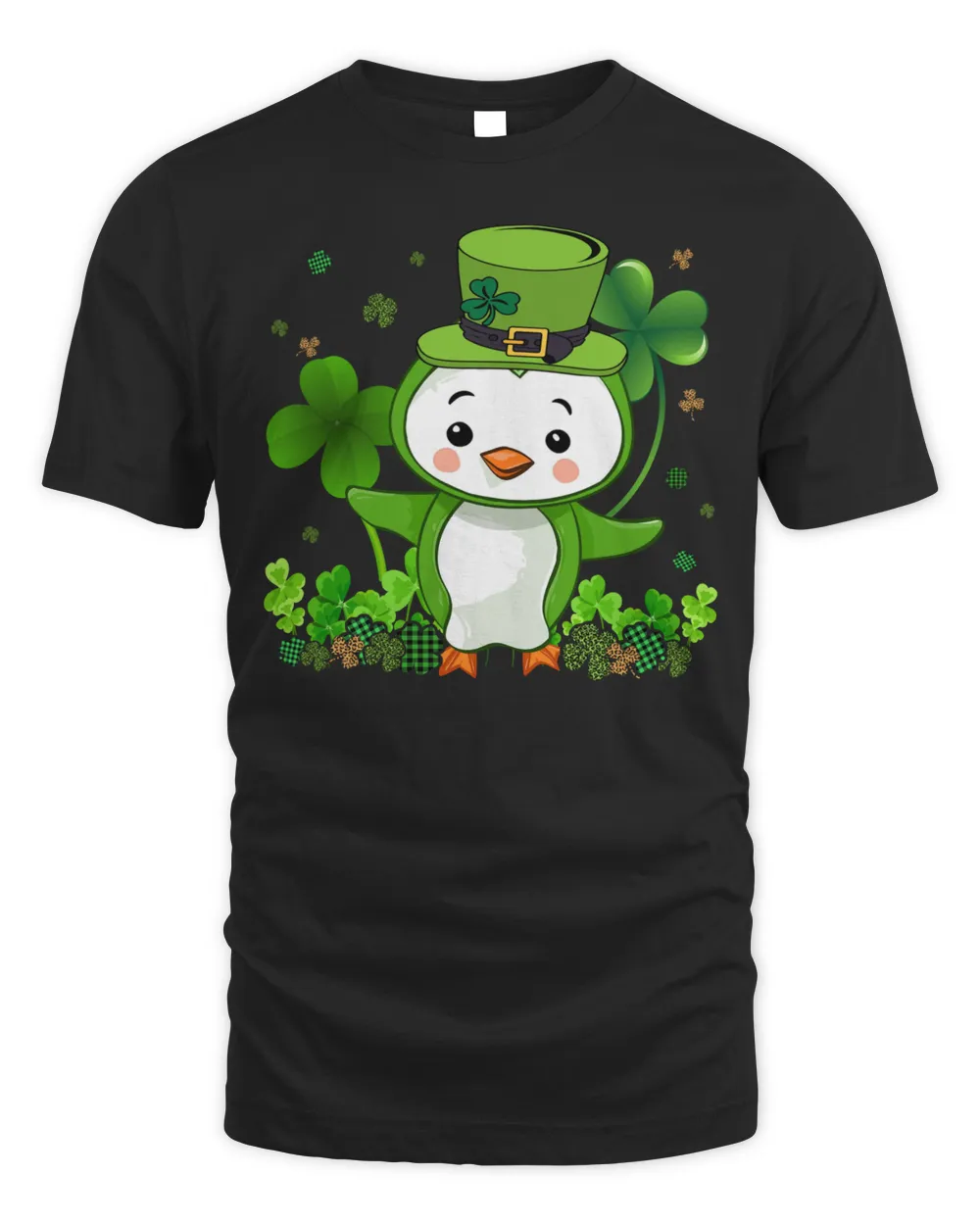 St Patricks Day Penguin Irish Shamrock Clover Boy Girl Kid Long Sleeve T-Shirt