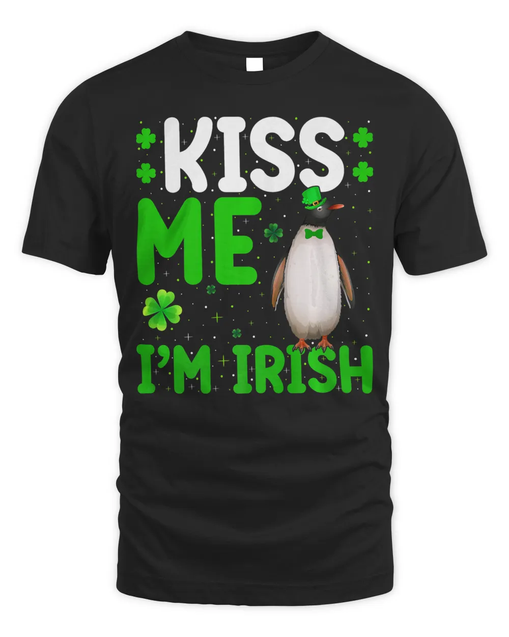 Penguin Bird Lover Kiss Me I'm Irish Penguin St Patricks Day Premium T-Shirt
