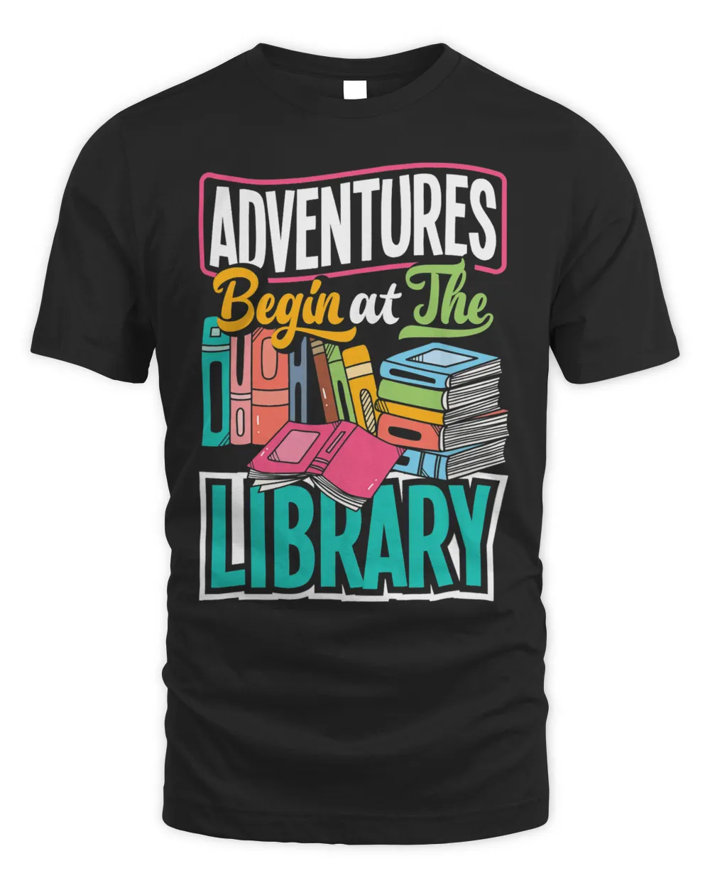 Archivist Library Technician Adventures Begin At The Library Unisex Standard T-Shirt black s