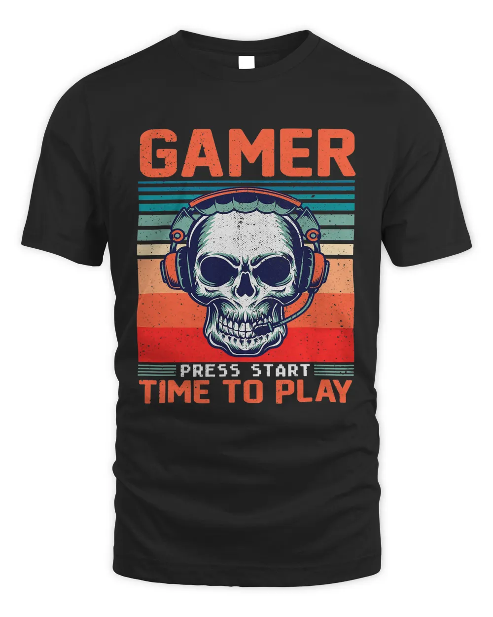 Gamer Skeleton Skull Funny Gaming Video Gamer Retro