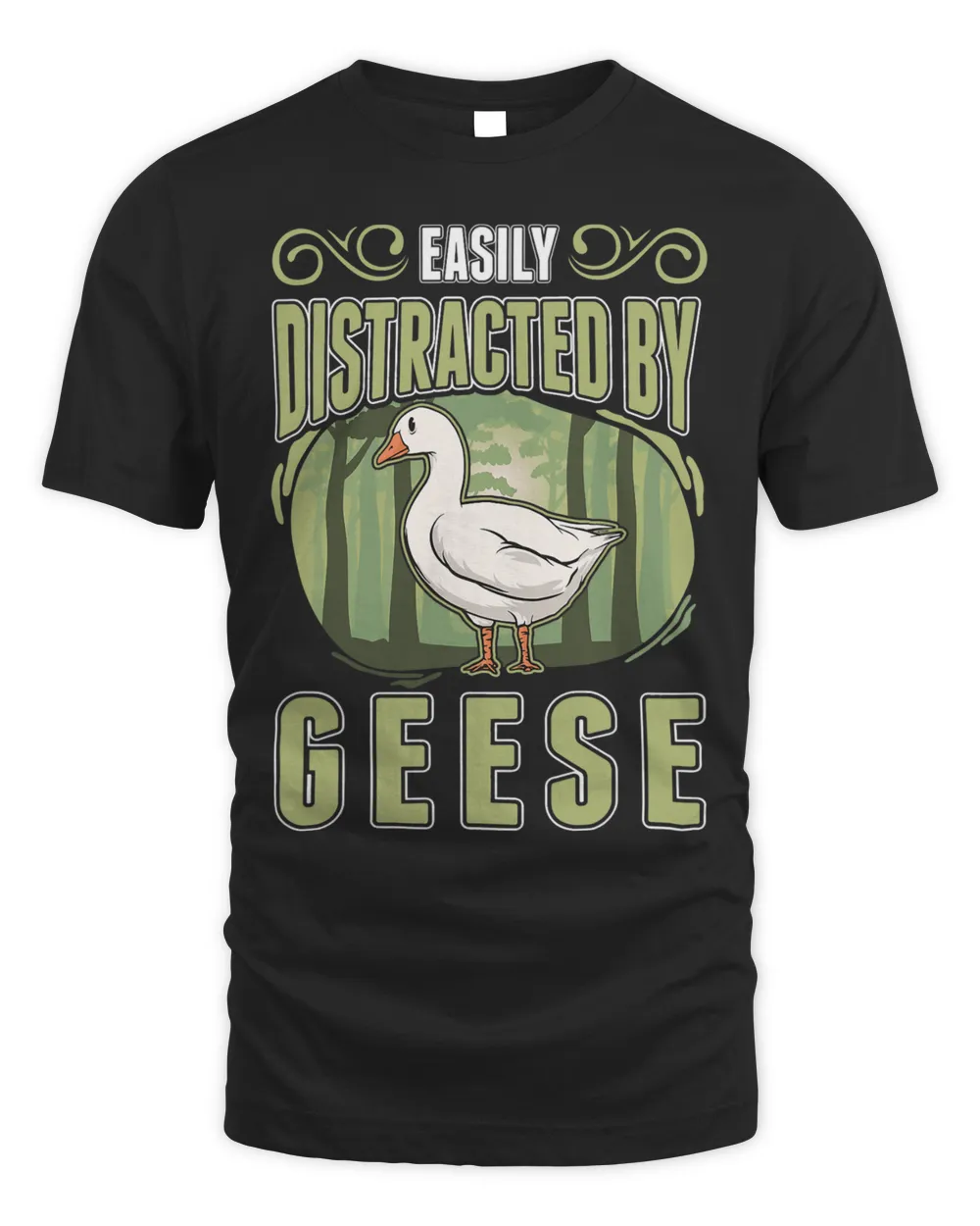 Easily distracted by Geese Goose Unisex Standard T-Shirt black s