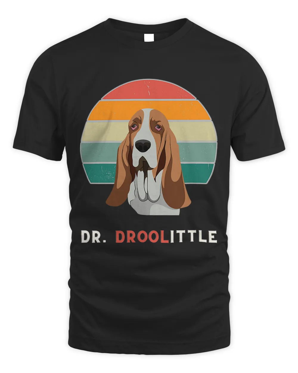 Basset Hound Drooling Dog Funny Men Women Kids Unisex Standard T-Shirt black s