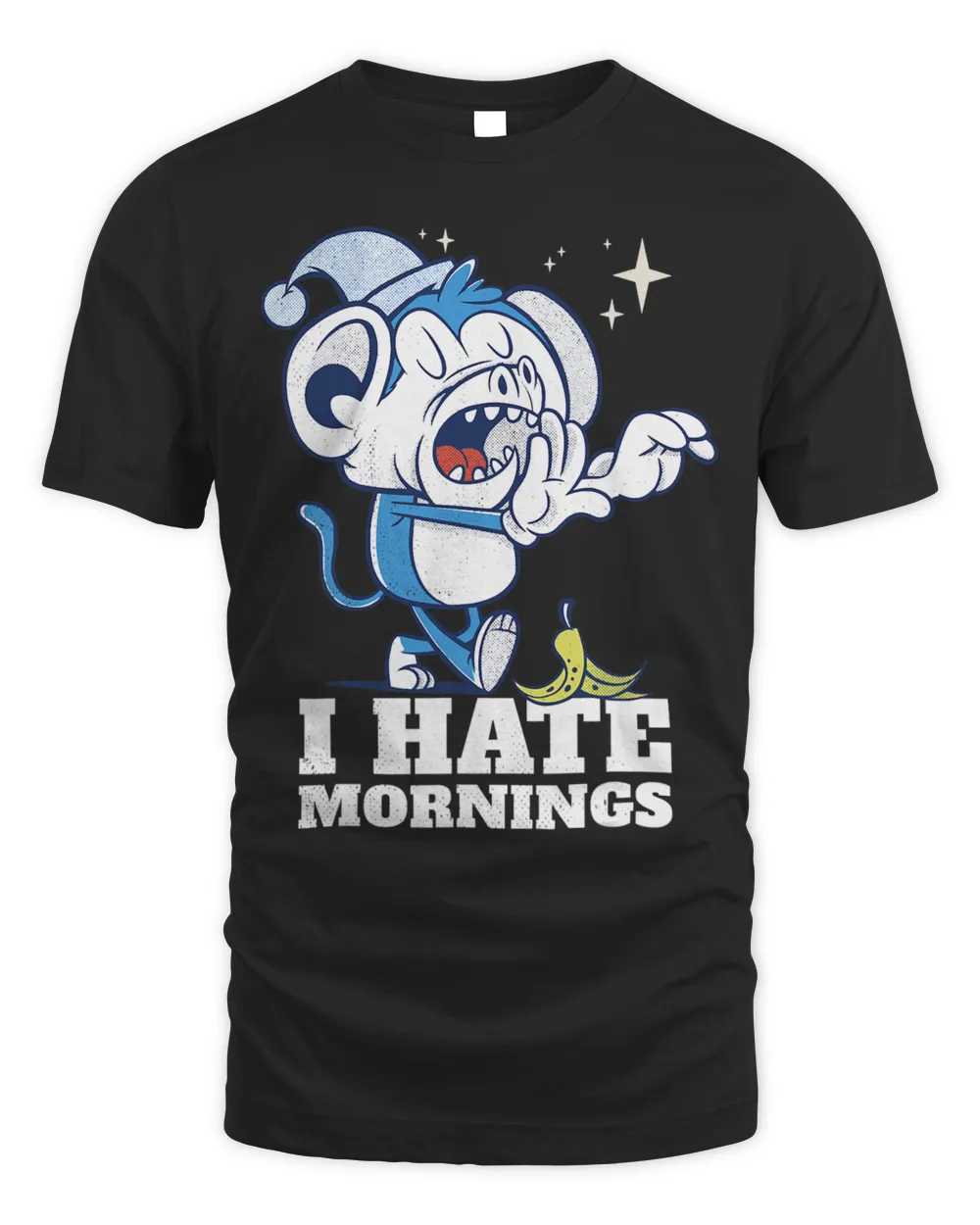 Sleepwalking monkey. I hate mornings. Unisex Standard T-Shirt black s