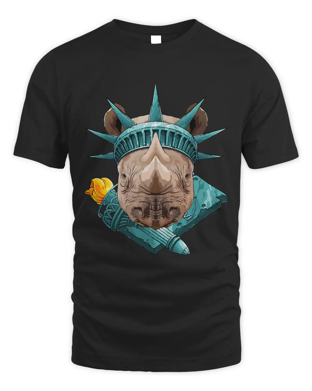 Statue Of Liberty Rhino 4th Of July Animal USA America