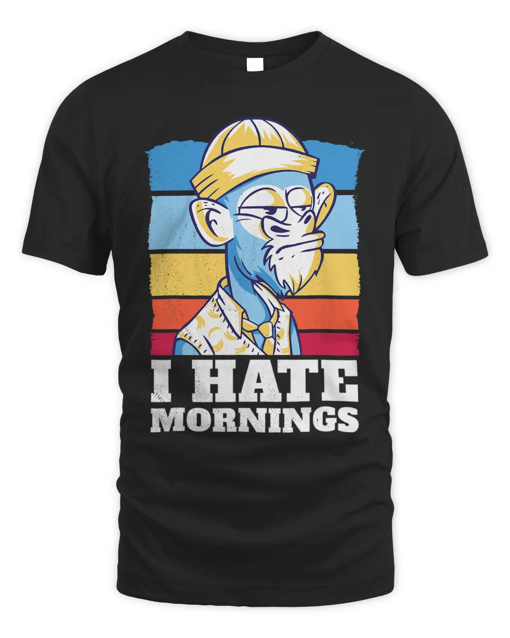 Tired monkey. I hate mornings. Unisex Standard T-Shirt black s