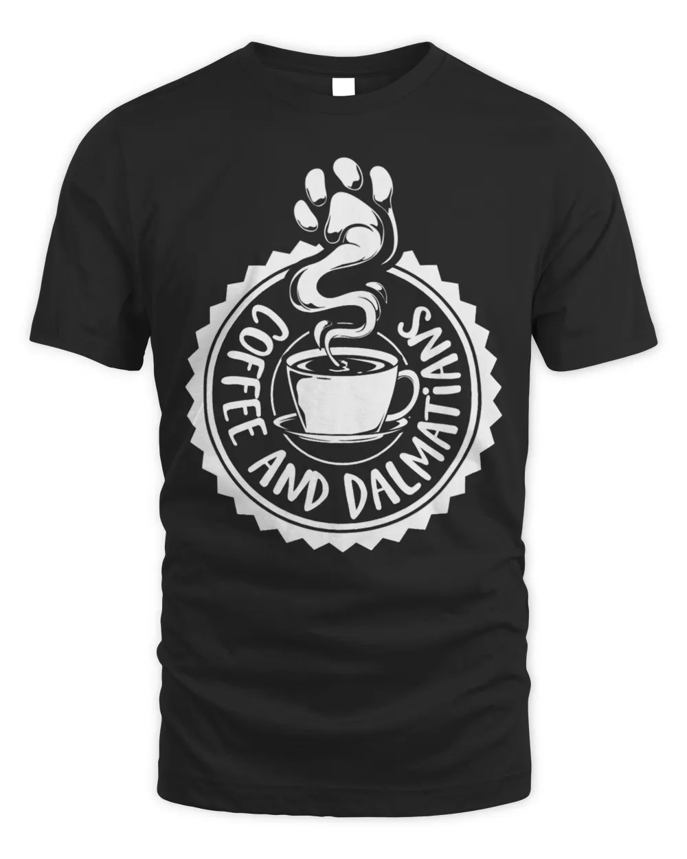 Coffee and Dalmatians Dalmatian Unisex Standard T-Shirt black s