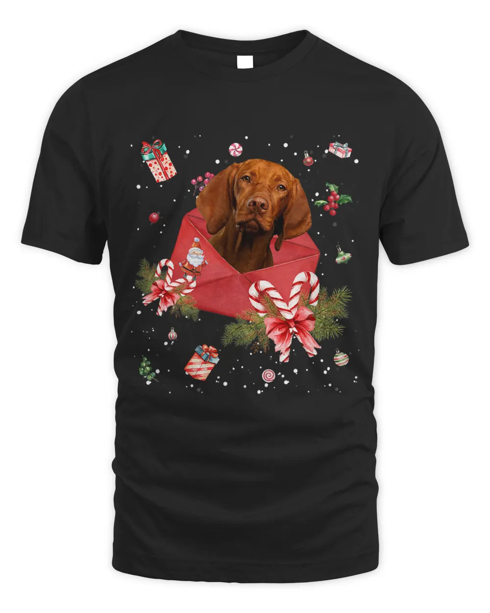 Vizsla Dog In Christmas Card Ornament Pajama Xmas403