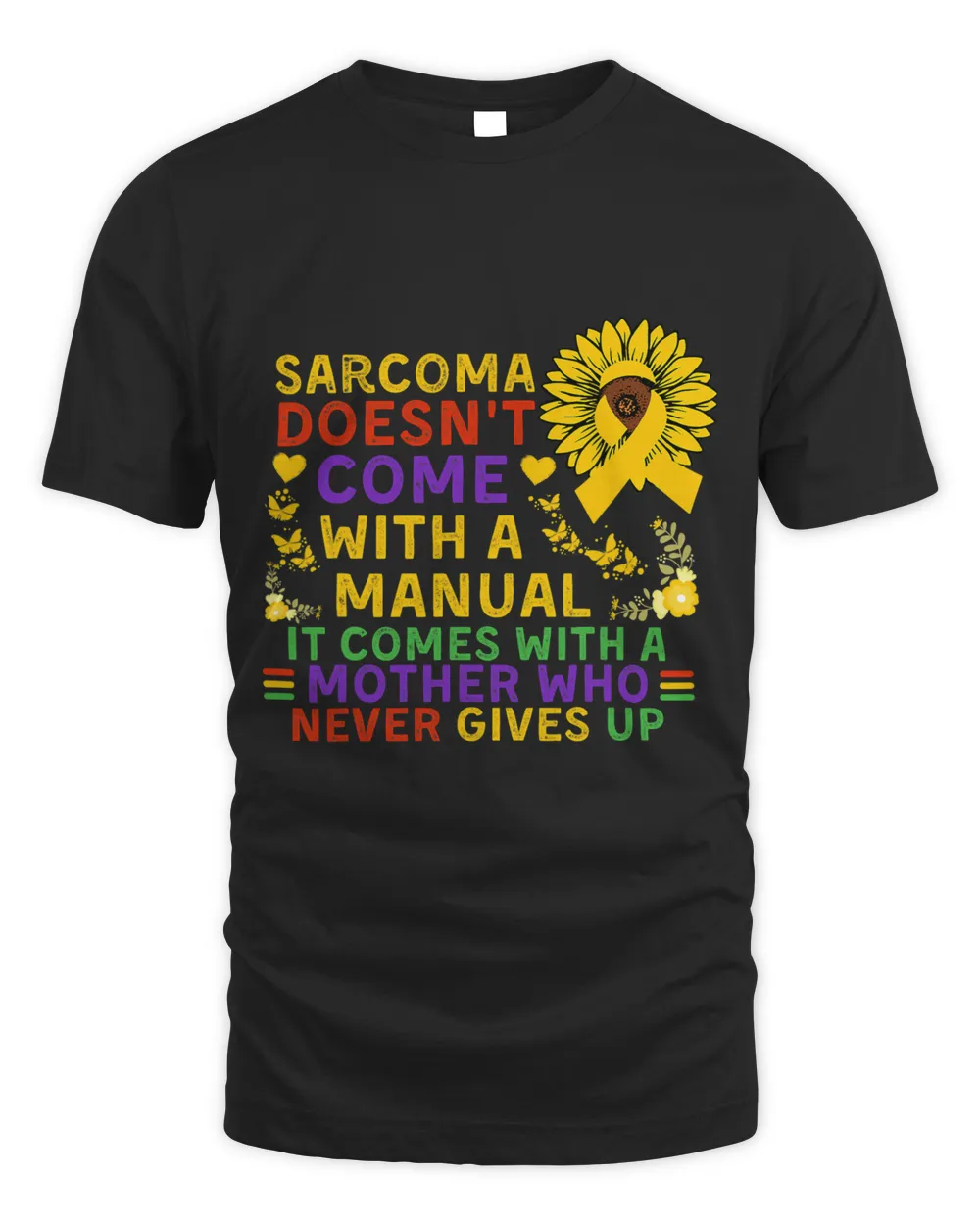 Funny Sarcoma Mother Quote Sunflower with butterflies
