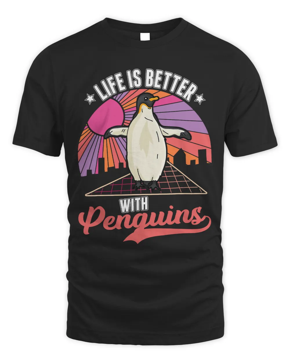 Life is better with Penguins 79 Unisex Standard T-Shirt black s