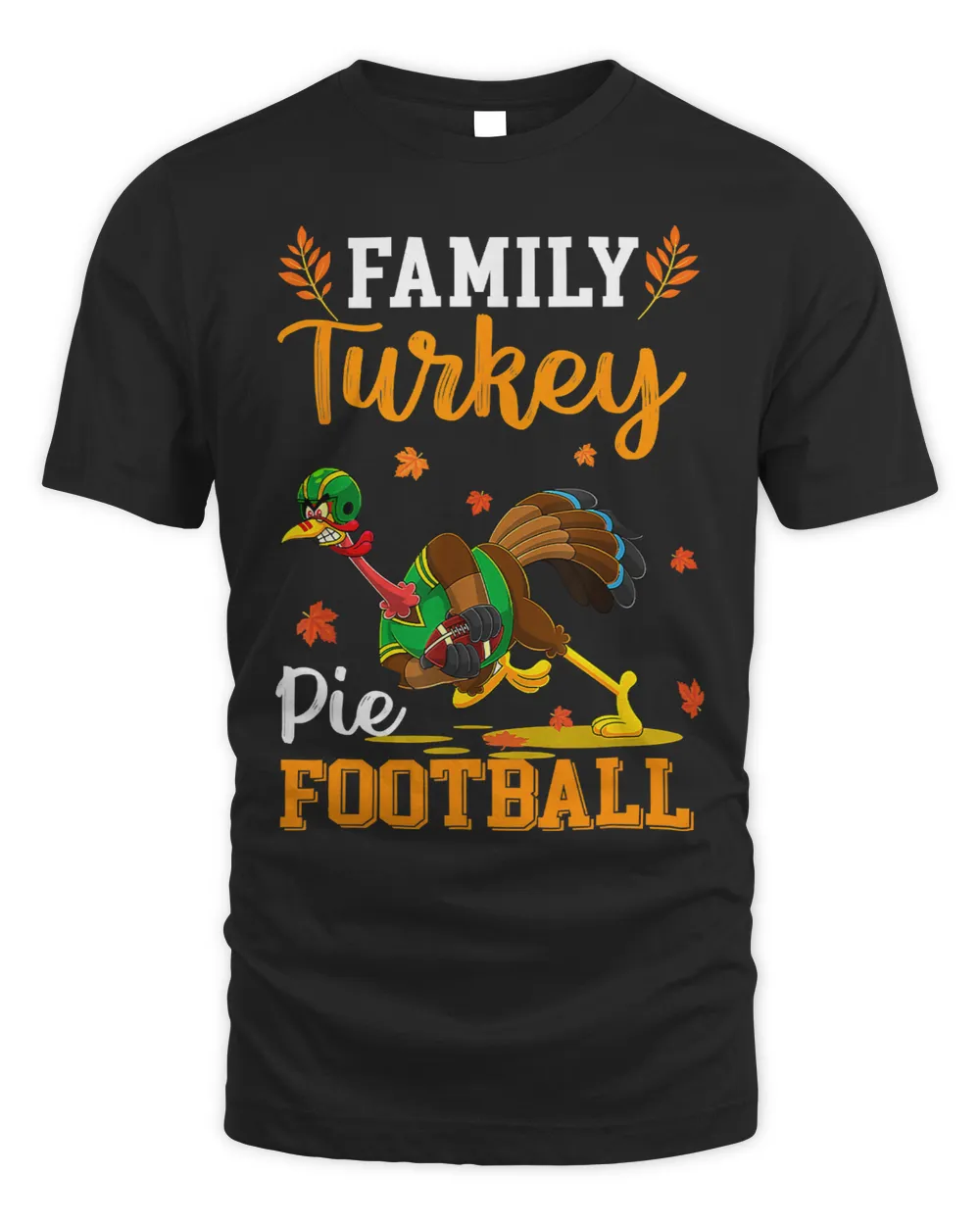 Family Thanksgiving Pie Football Cartoon Turkey Run Autumn 20