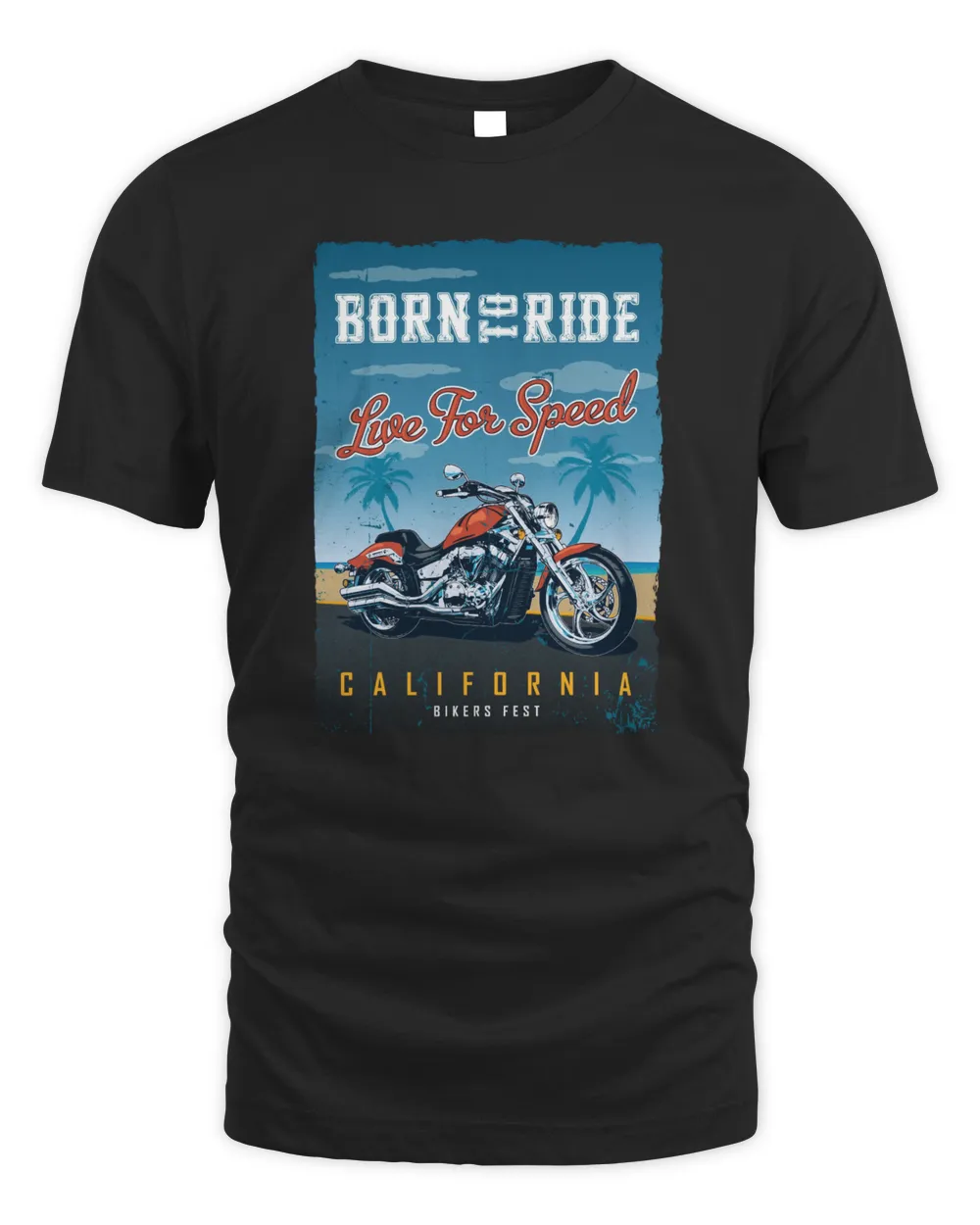 Motorcycles Born to Ride Love For Speed Unisex Standard T-Shirt black s