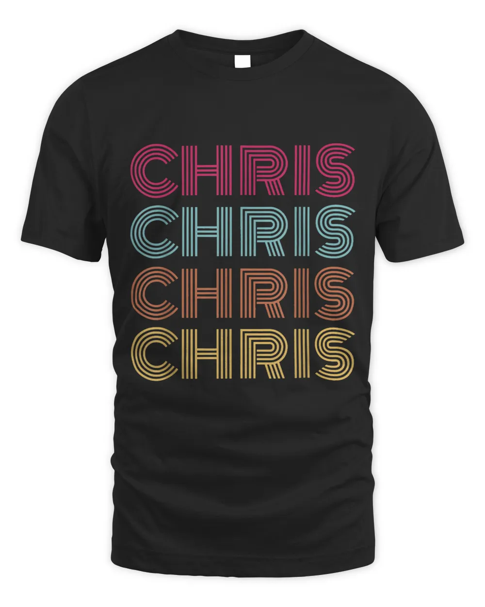 Chris first given name pride vintage repeated word Unisex Standard T-Shirt black s