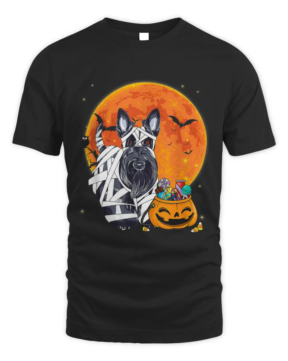 Funny Scottie Dog Halloween Costume Dog Lover Unisex Standard T-Shirt black s