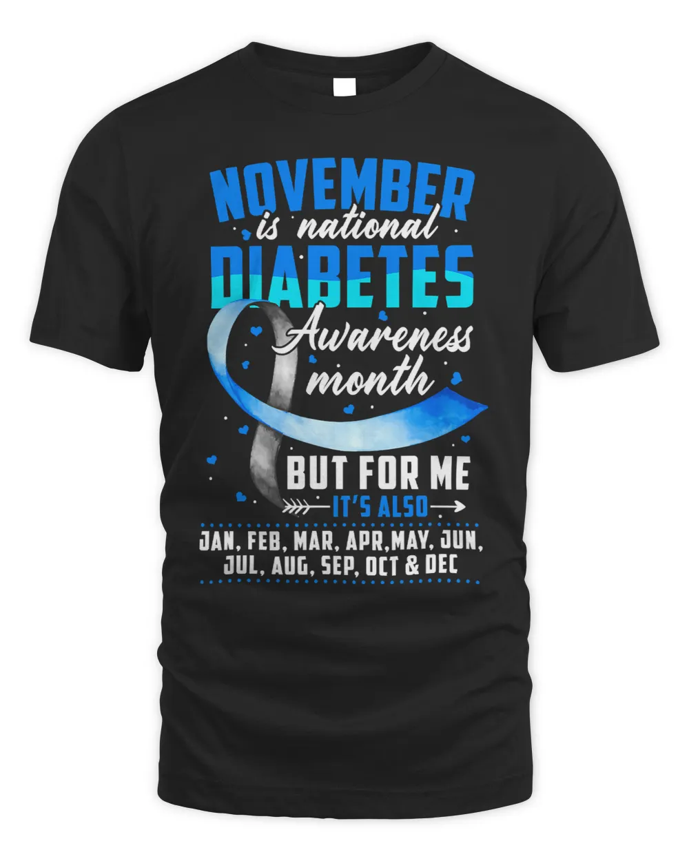 Diabetes November is Diabetes Awareness Month Blue and Gray Ribbon 33