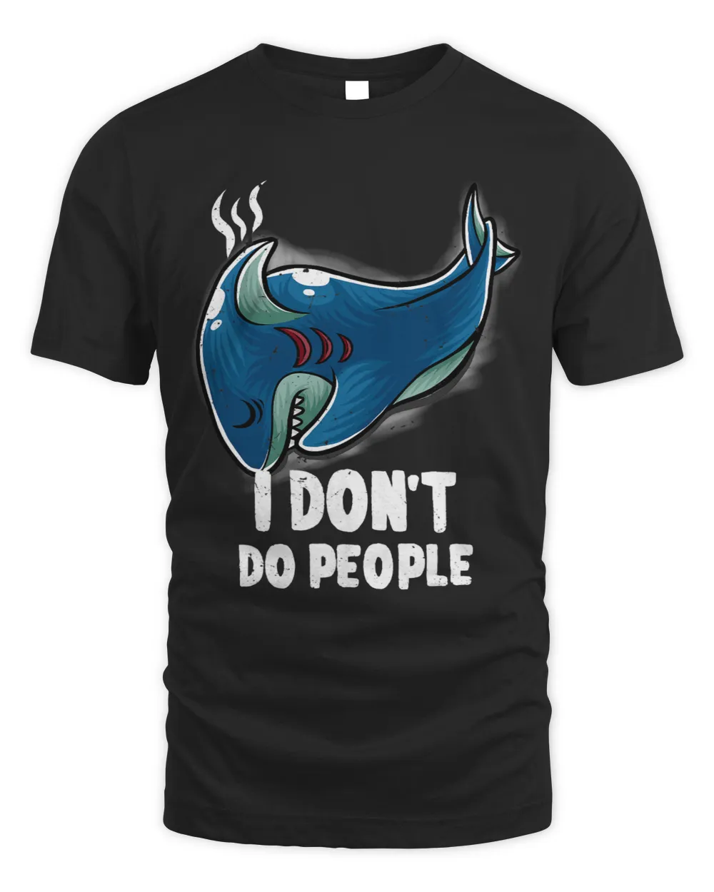 I Dont Do People Introvert Sleeping Nerd Shark Geek Unisex Standard T-Shirt black s