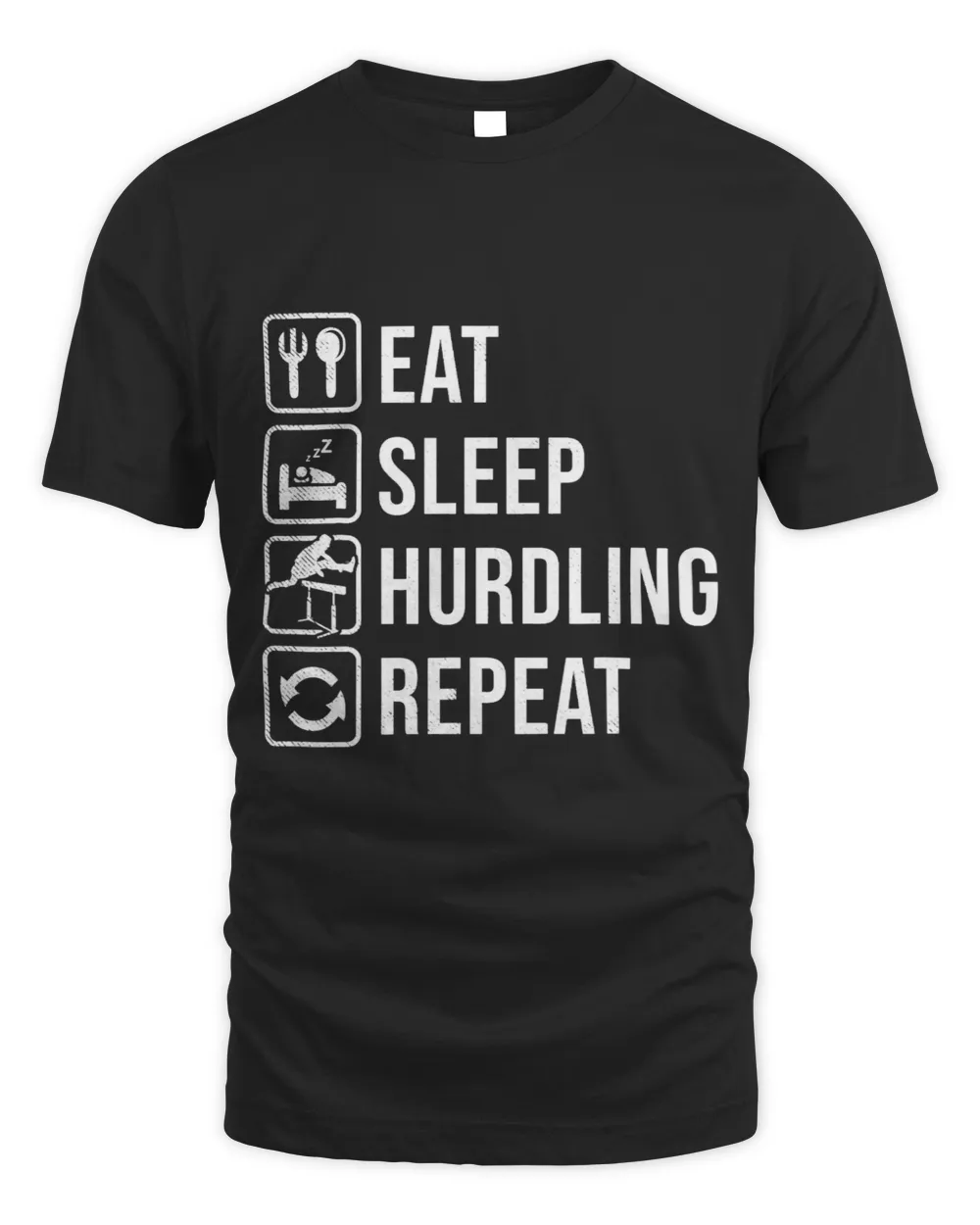 hurdles funny Eat Sleep Repeat graphic drawing art
