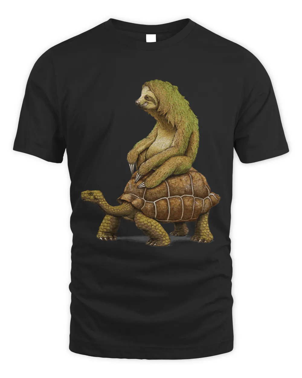 Speed Is Relative A Sloth With Turtle Slow Animal Unisex Standard T-Shirt black s