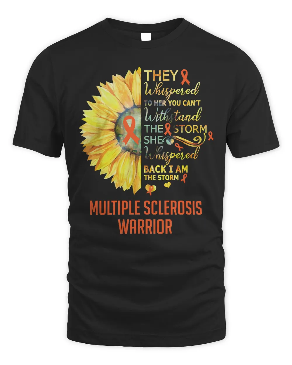 Multiple Sclerosis Awareness Warrior Support Survivor Orange Ribbon s29 awareness Orange Ribbon