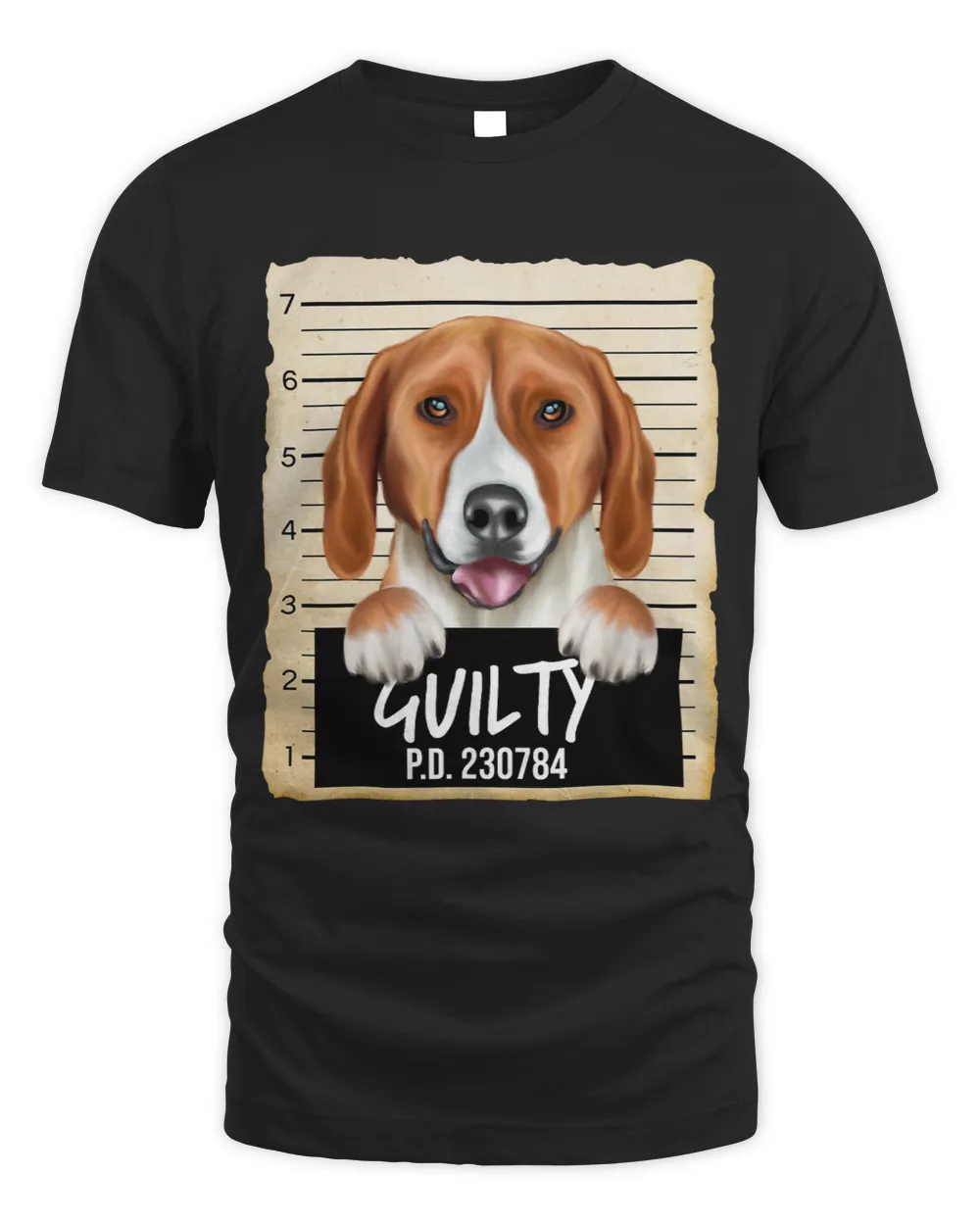 Funny American Foxhound Guilty Dog Mugshot