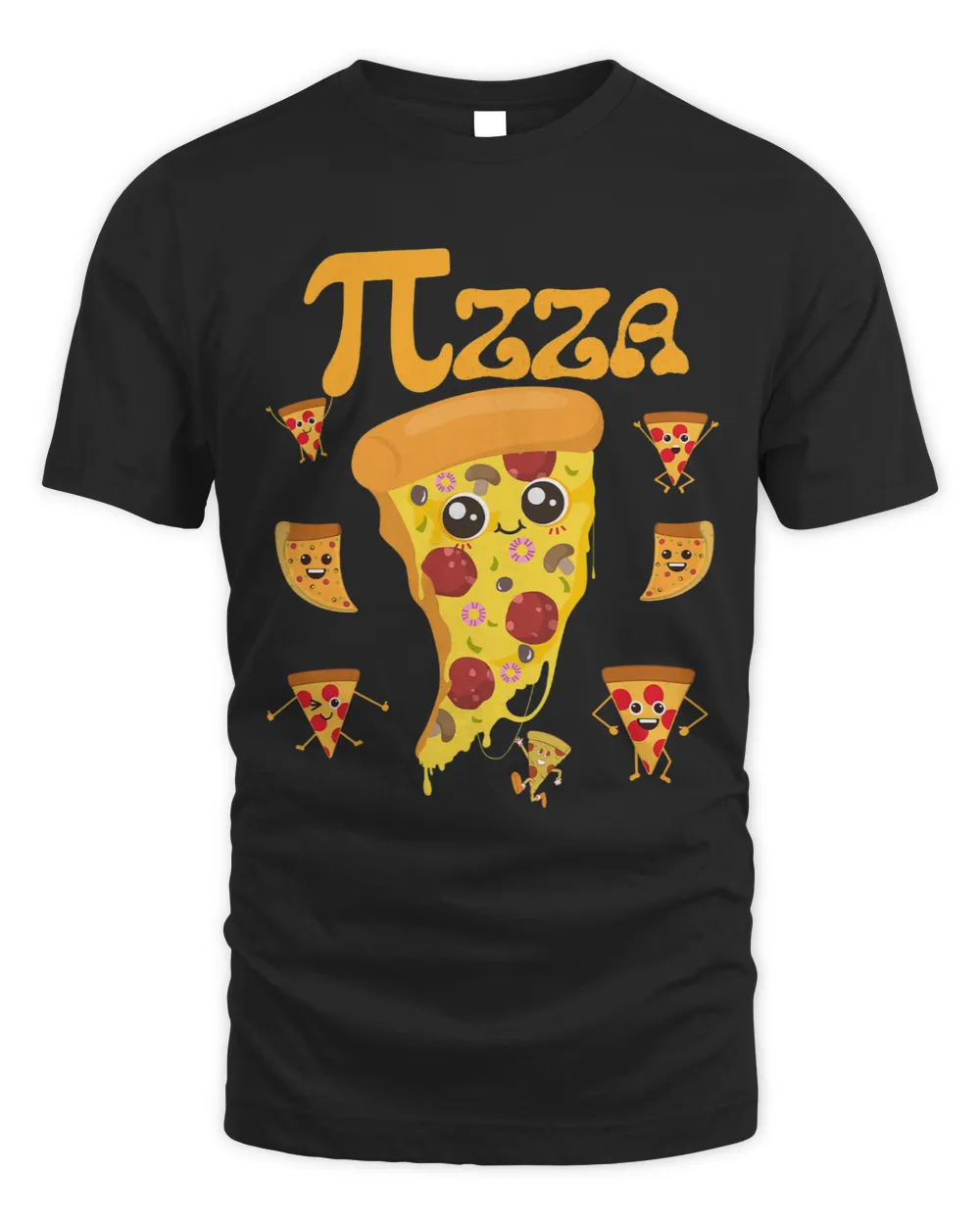 Funny Pi Symbol Design for Pizza Math is Piece Of Pizza Pi Unisex Standard T-Shirt black s