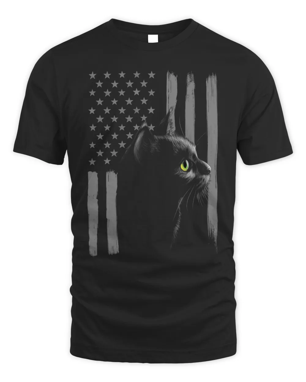 4th of July Retro American Flag Black Cat Lover Patriotism