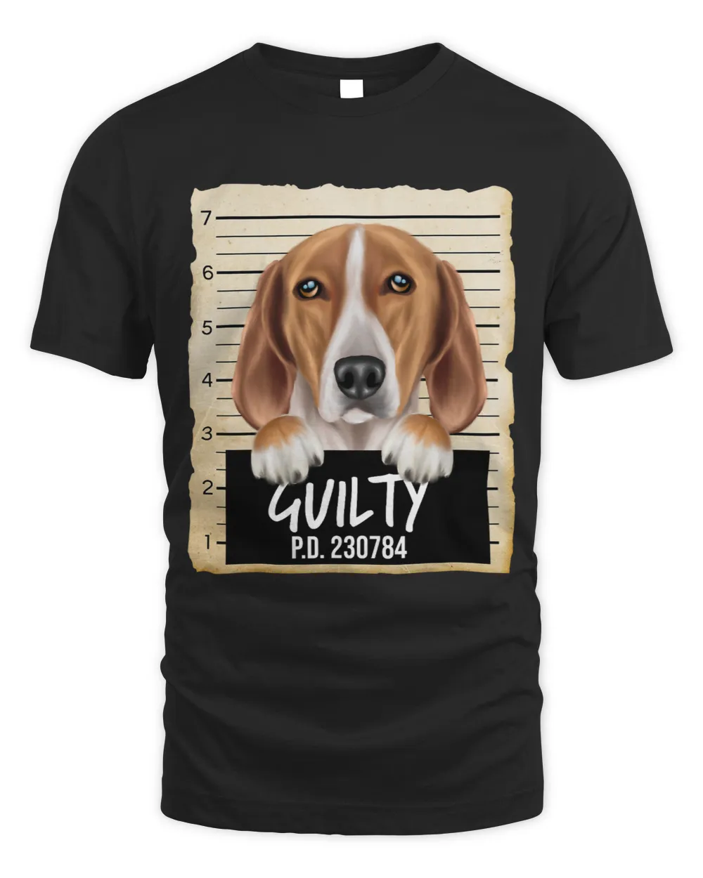 Funny English Foxhound Guilty Dog Mugshot