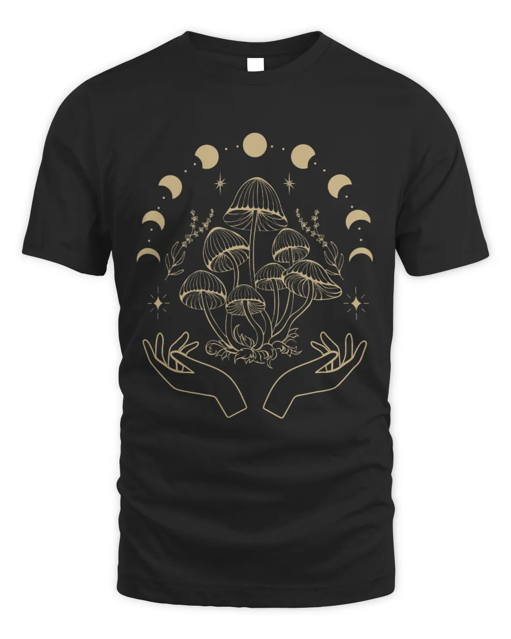 Boho mushrooms minimalism cottage core aesthetic goblincore 6 Unisex Standard T-Shirt black s