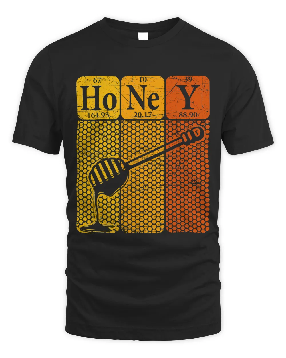 Honey Periodic Table Elements Beekeeper Retro Apiarist 2 Unisex Standard T-Shirt black s