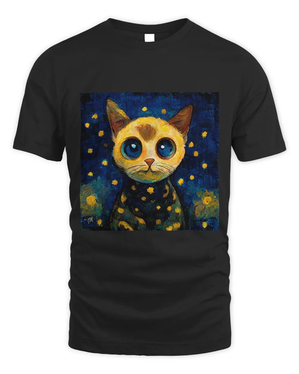 Starry Night Vincent Van Gogh Painting Cat