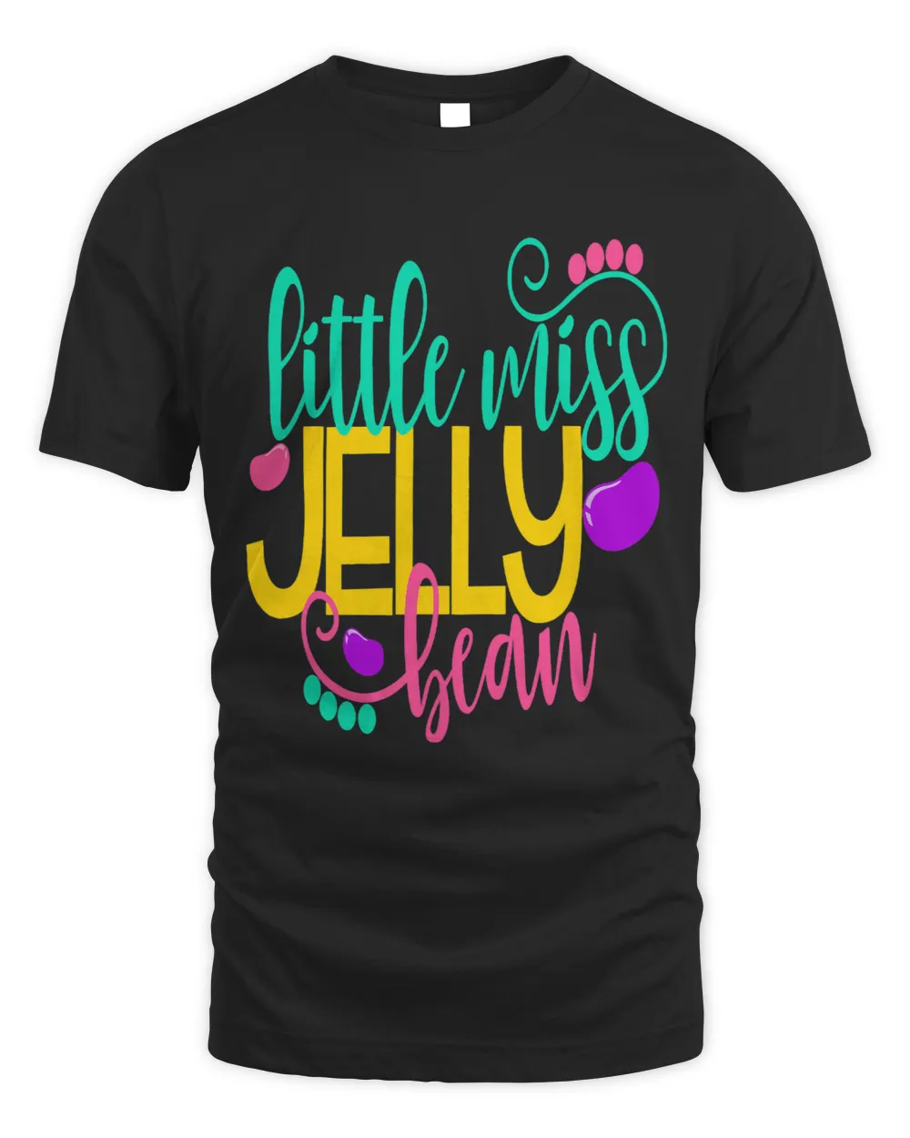 Girls Easter Shirt Kids LittleMiss Jelly Bean Daughter Unisex Standard T-Shirt black s