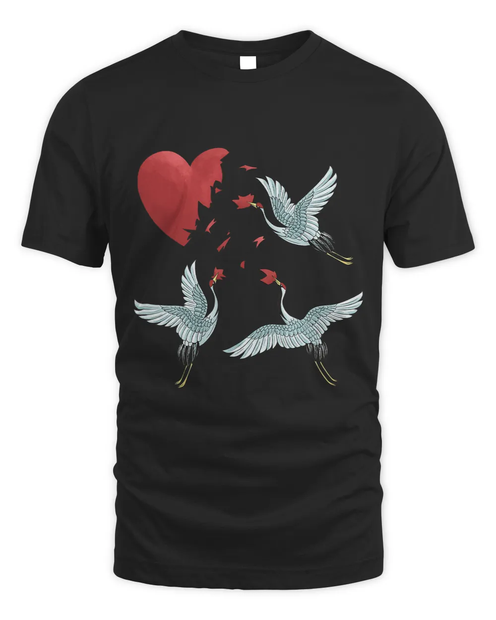 Broken Heart and Crane Birds For Valentines Day