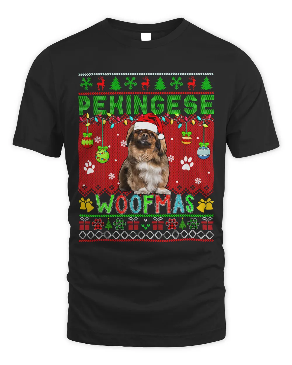 Pekingese Christmas Woof Santa Pekingese Dog Lover Owner 47