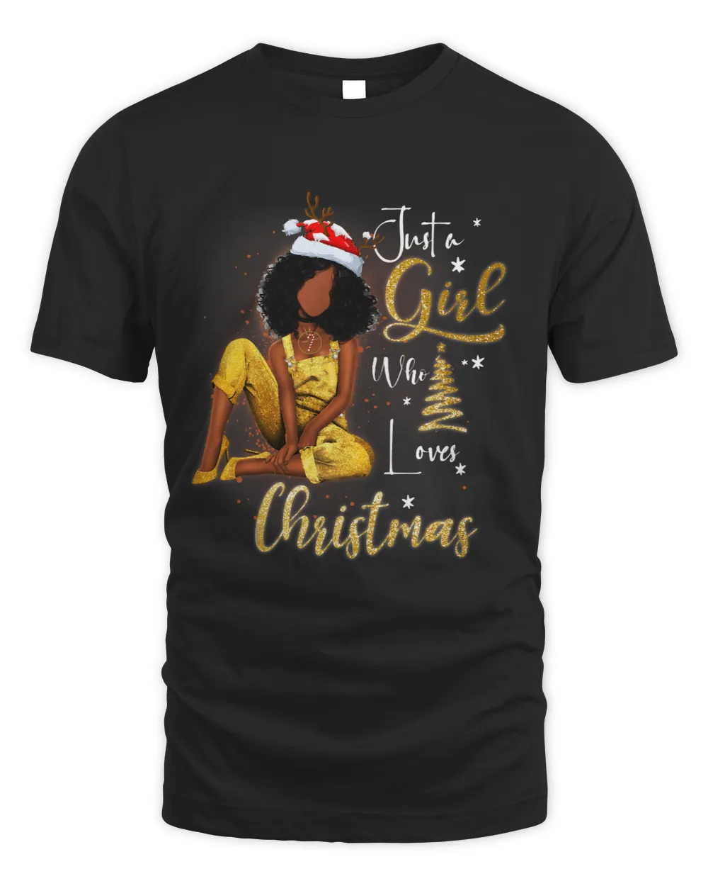 Funny Black Mrs Santa Just A Girl Who Loves Christmas 305