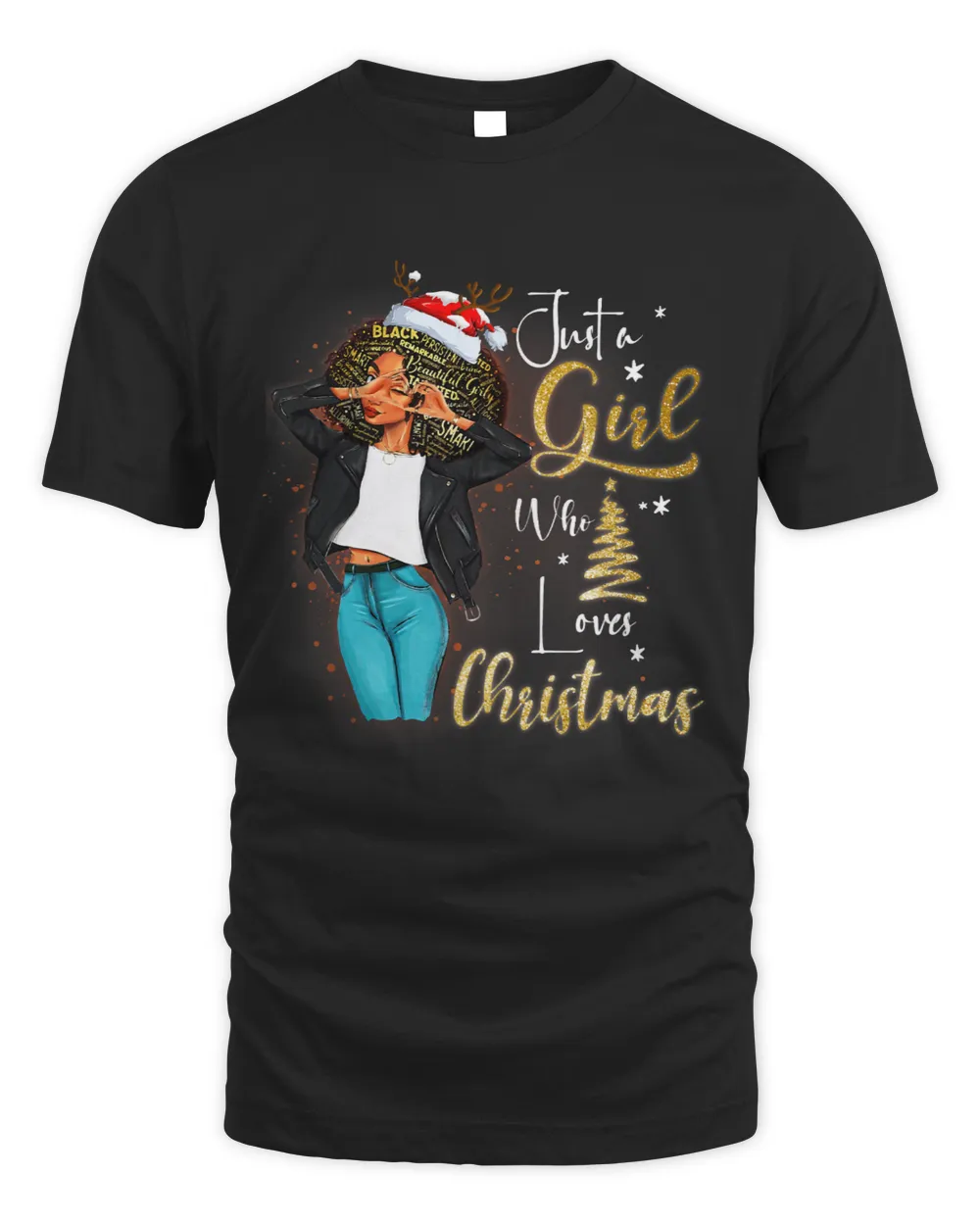 Funny Black Mrs Santa Just A Girl Who Loves Christmas 306