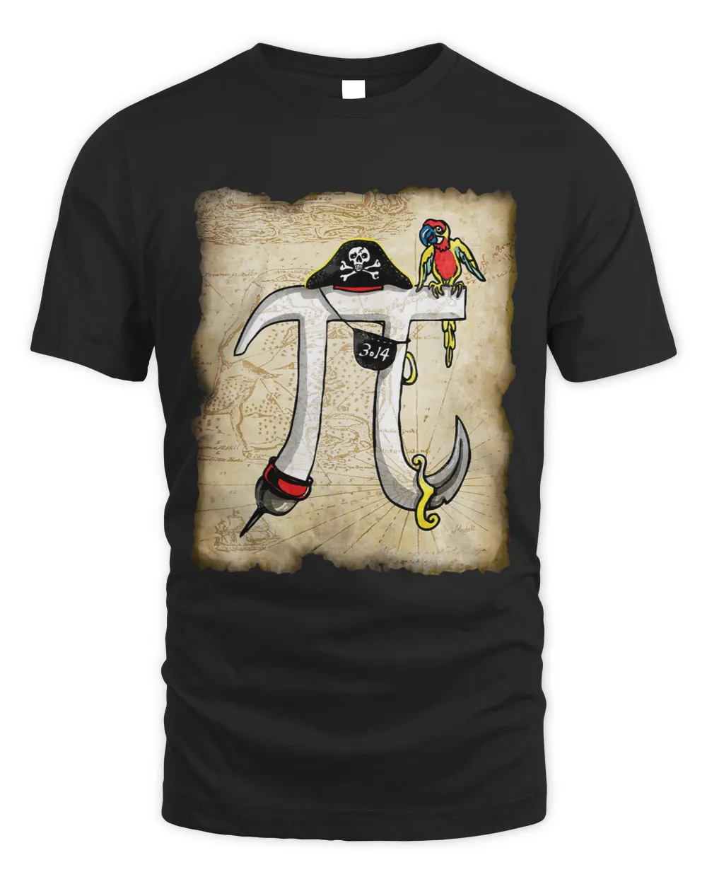 PiRate Pi Day Mathematician Math Geek Pirate Lover 3 Unisex Standard T-Shirt black s