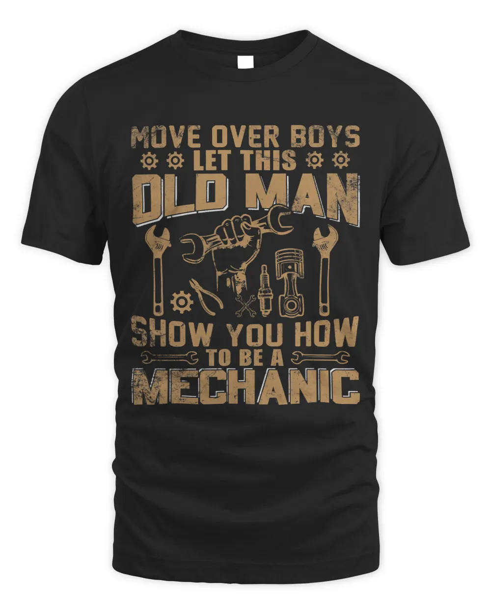 Funny Old Man Mechanic Design For Auto Mechanic