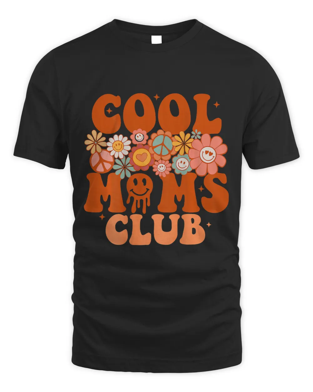 Groovy Flowers Cool Moms Club Mothers Day On Back