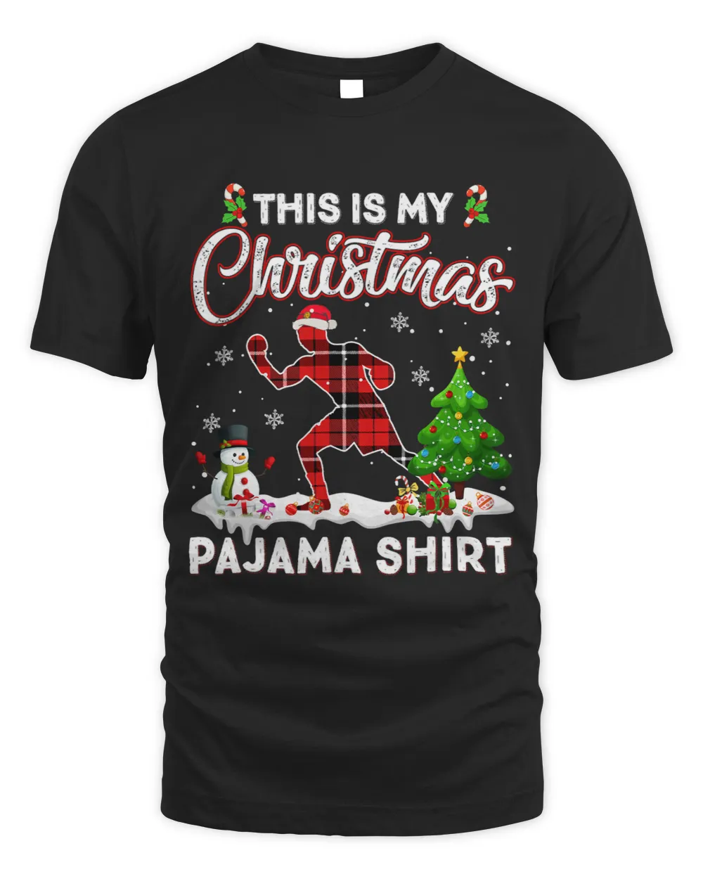 This Is My Christmas Pajama Shirt Boxing Lover Xmas Tree