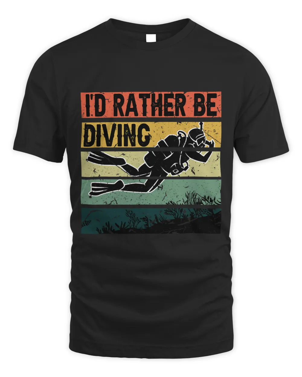 Vintage Id Rather Be Diving Scuba Diving Funny Divers