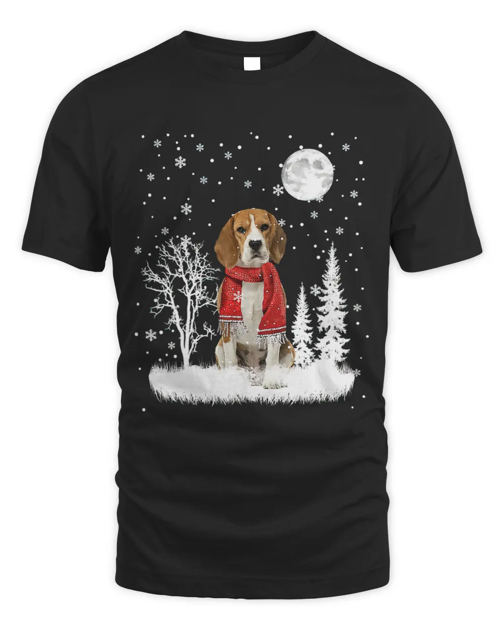 Beagle Under Moonlight Snow Christmas Pajama 23
