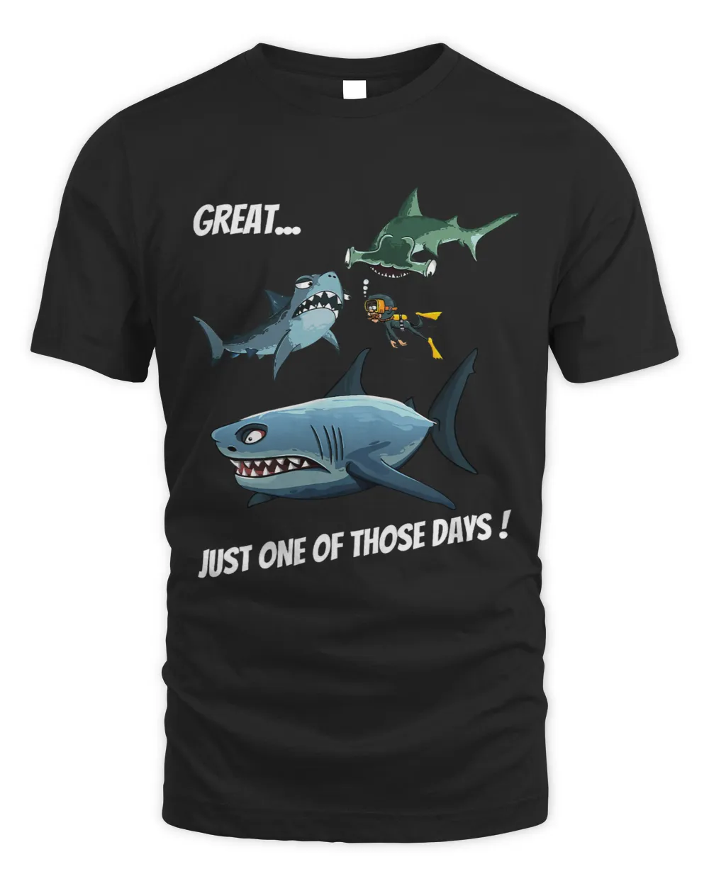 Funny Scuba Diving For Men Women Kids Deep Sea Diver Shark