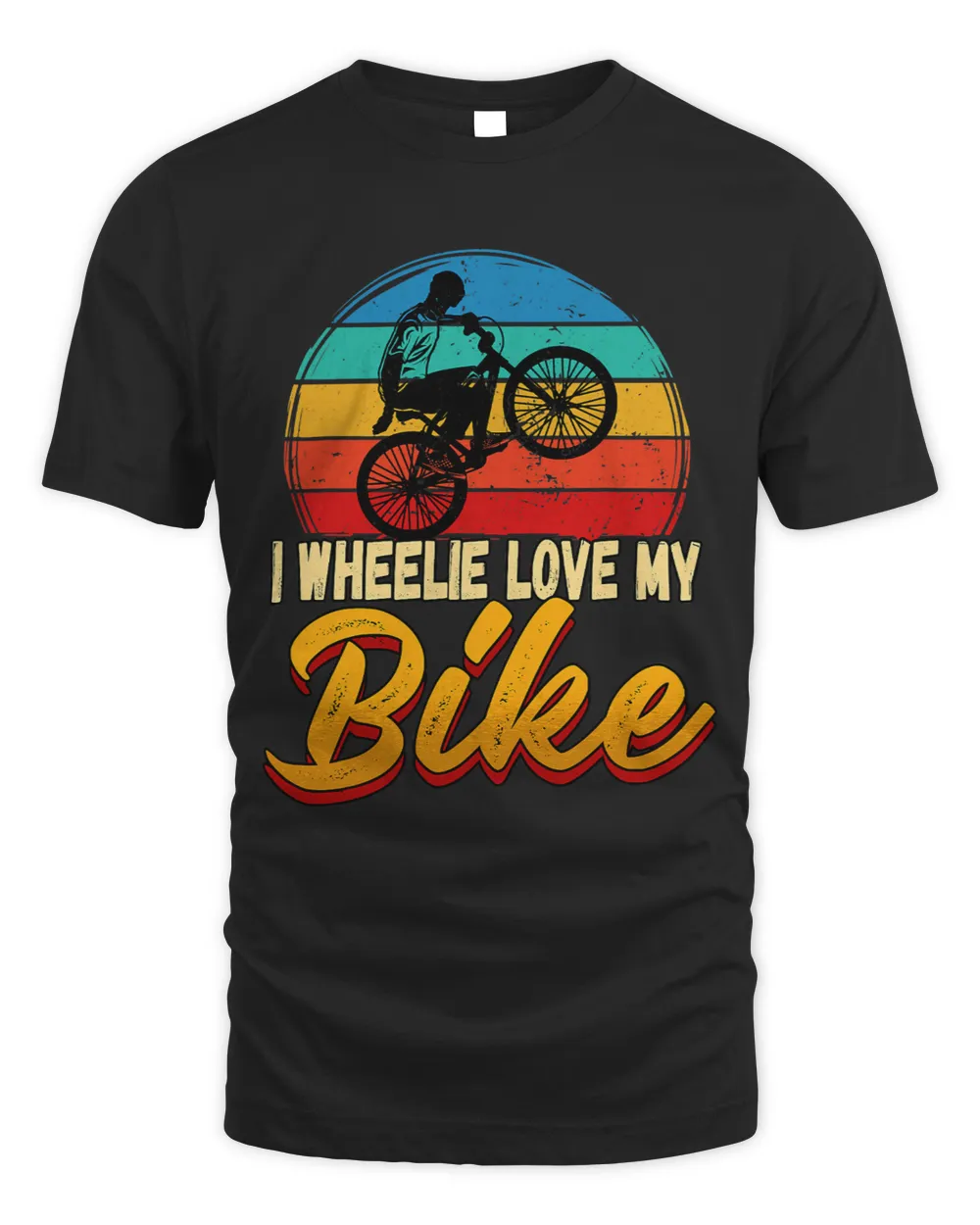 Mens I Wheelie Love My Bike Silhouette Biker Cyclists