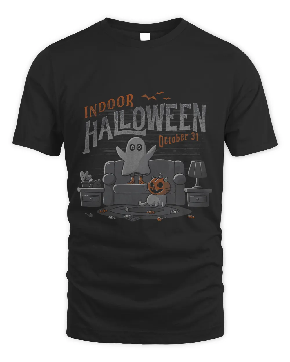 Happy Indoor Halloween Cute Ghost Costume Cat Pumpkin Head633