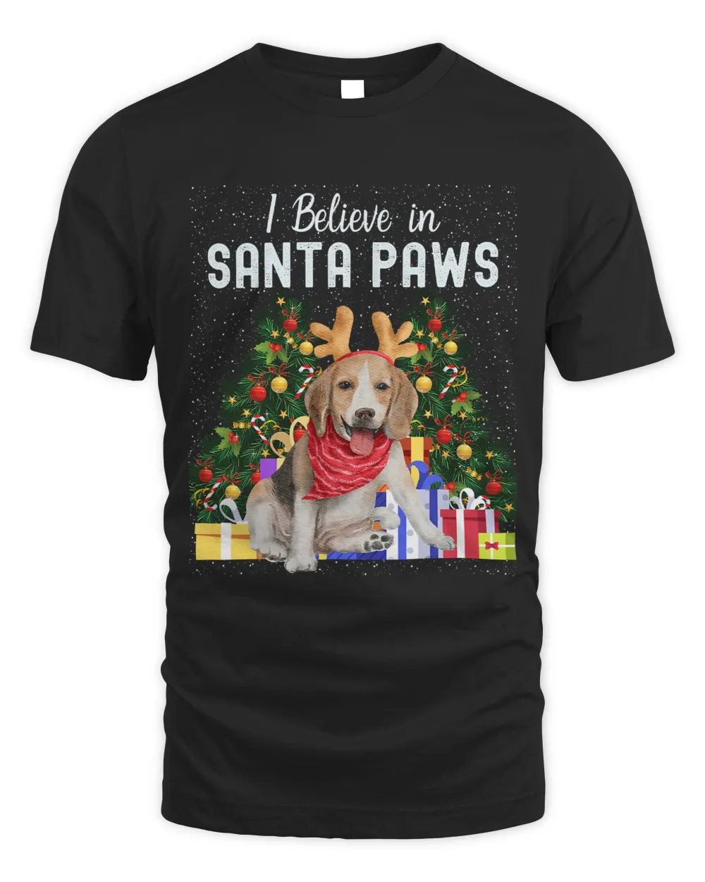 I Believe In Santa Paws Cute Christmas Beagle Puppy462