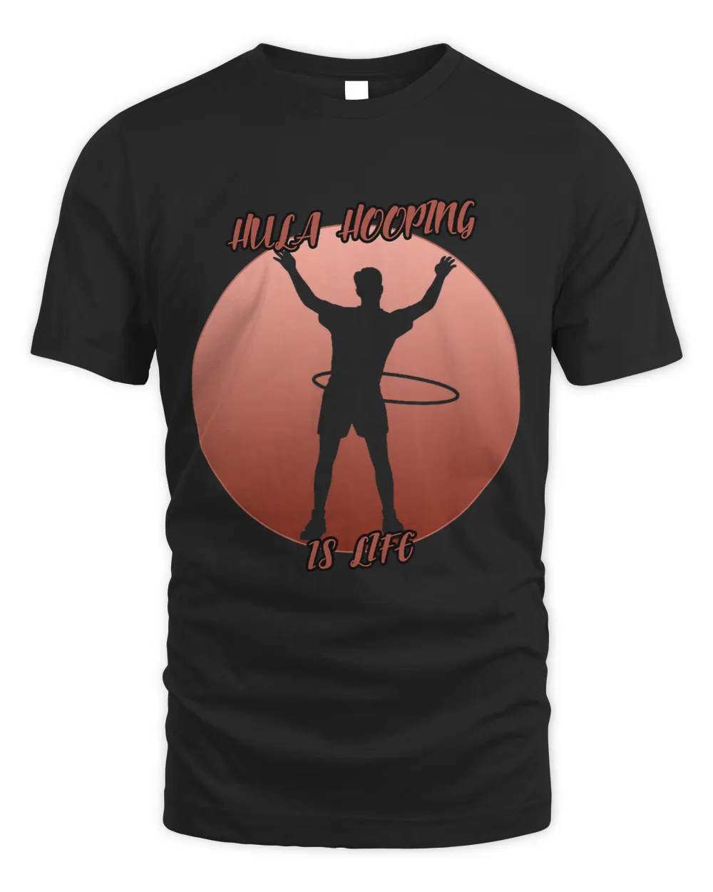 HulaHooping Shadow in a Red Circle Unisex Standard T-Shirt black s