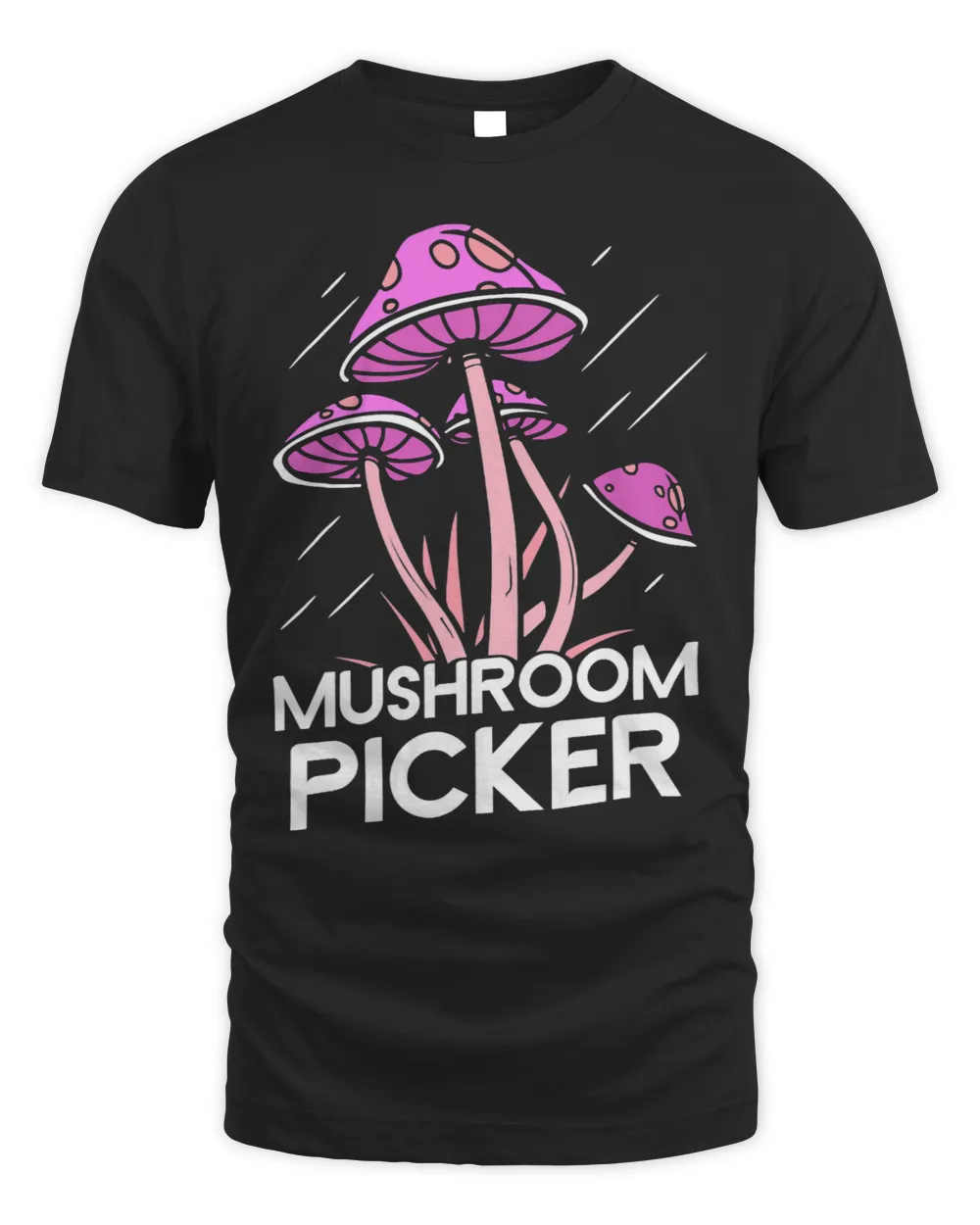 Mushroom Picker Collecting Picking Collect Unisex Standard T-Shirt black s
