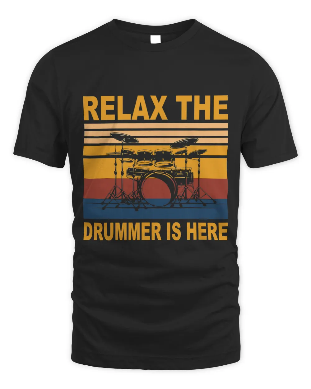 Mens Drummer Drum Kit Musician Drum Player Unisex Standard T-Shirt black s