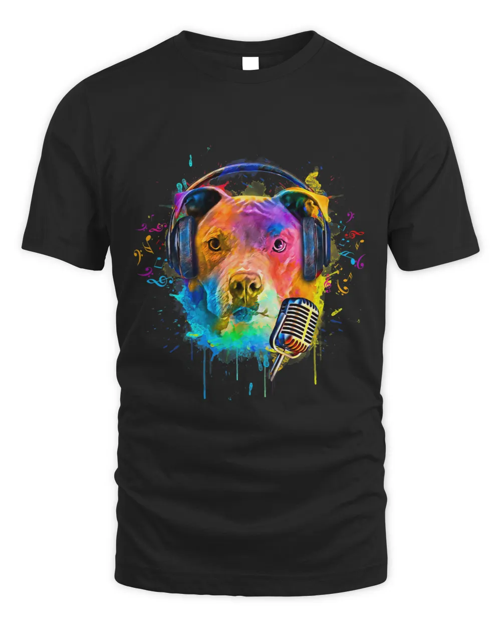 pitbull splash art musical notes dog and music drip art fan