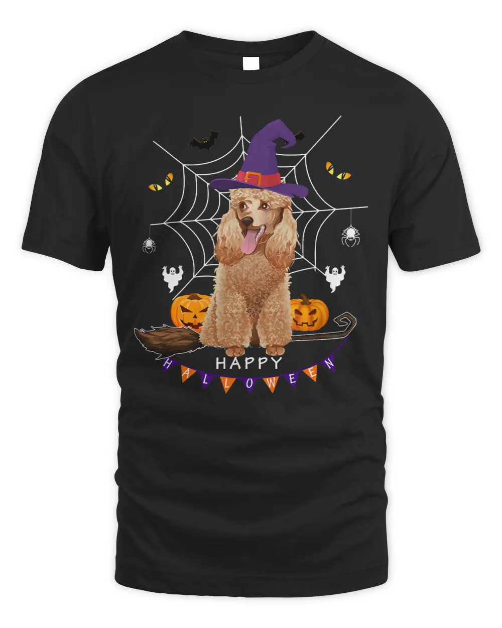 Poodles Witch Pumpkin Halloween Kids Mens Womens Dog Lover 106 Poodle dog