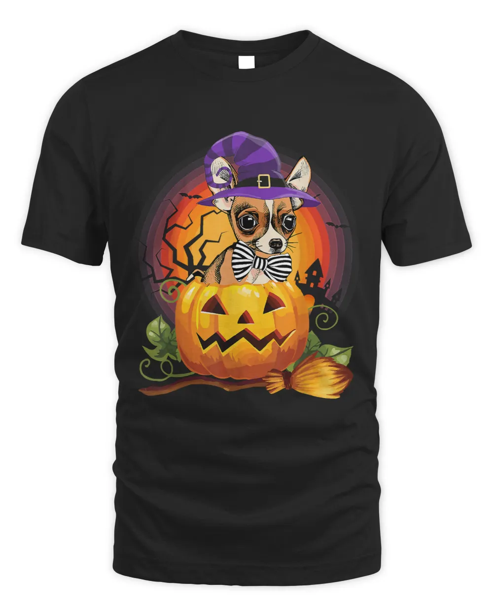 Chihuahuas Witch Pumpkin Halloween - Dog Lover Costume Gifts T-Shirt78 Chihuahua Dog